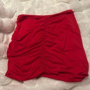 Red scrunched skirt